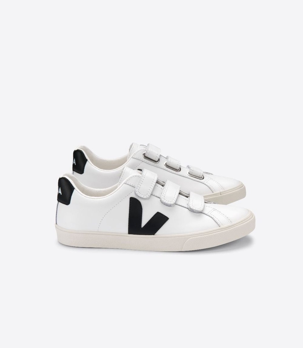 Veja Trainers Mens White/Black - 3-lock Leather - TFDW-18069